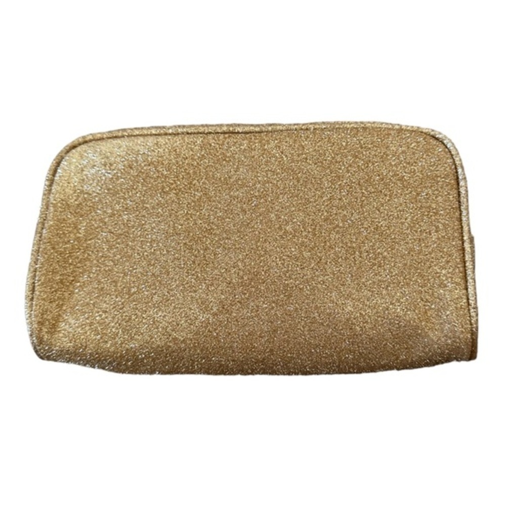 Bare Esentuals gold glittery clutch 9” by 4”